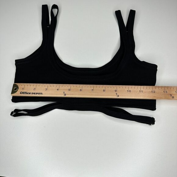 Dion Lee Sexy Black Strappy Crop Tank Top Double Adjustable Strap Cutouts XS - Picture 7 of 13